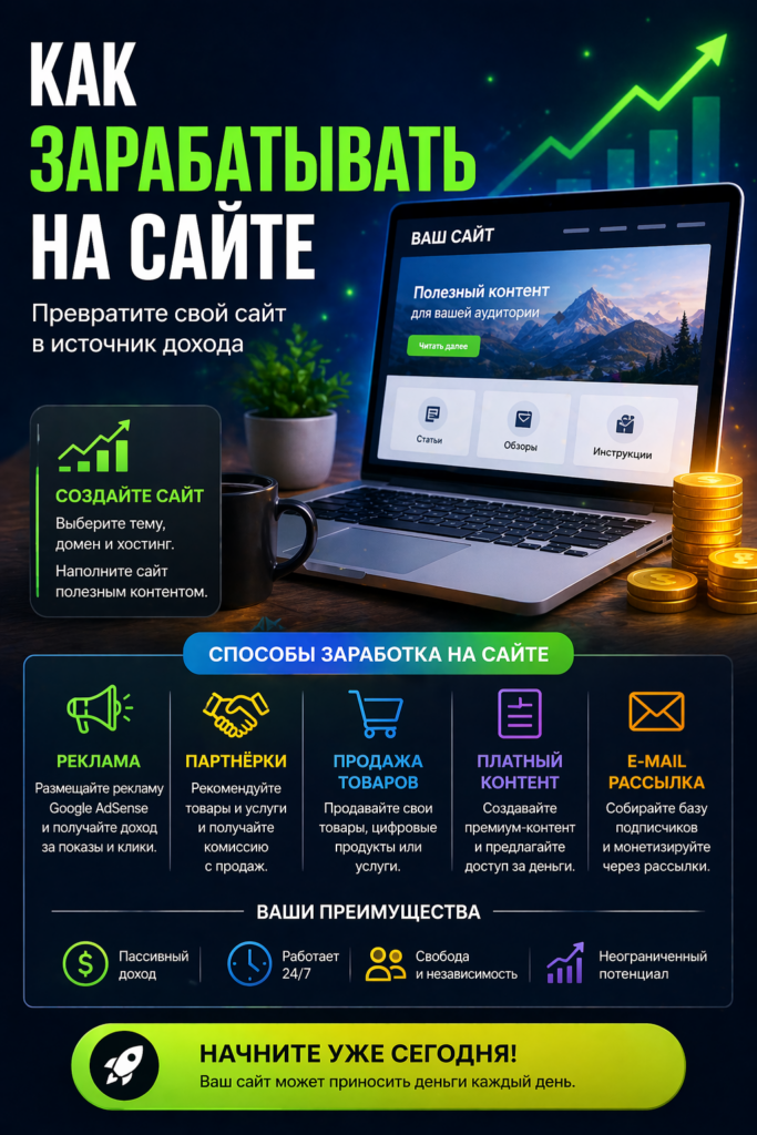 как зарабатывать на сайте