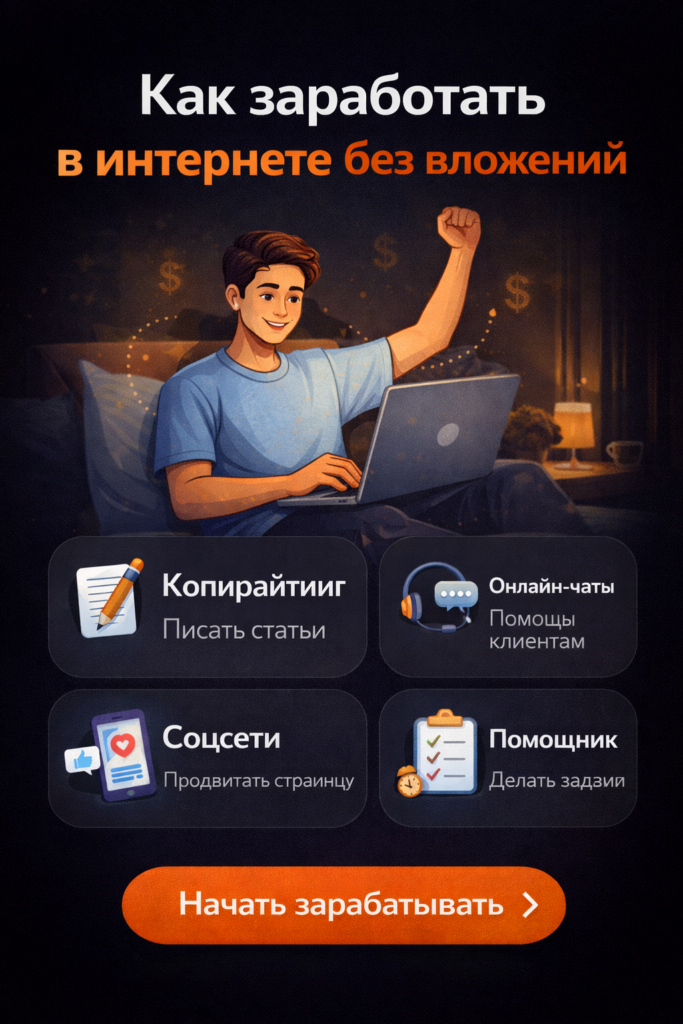 как заработать в интернете без вложений
